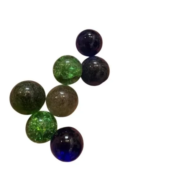 Vintage Blue Glass Jar With Wire Clamp with Glass Marbles - Picture 6 of 9